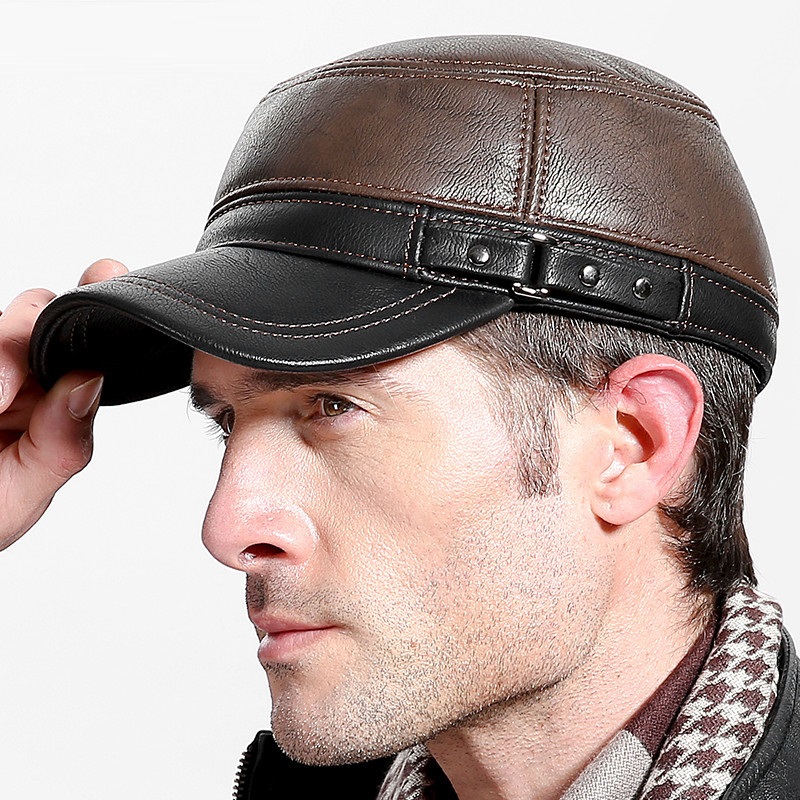 Baseball Cap Structured - Bonés de beisebol de couro genuíno