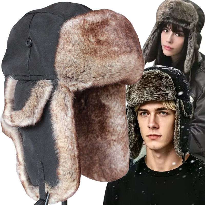 Trapper Hat Ear Flap - Boné Masculino Quente de Inverno Estilo