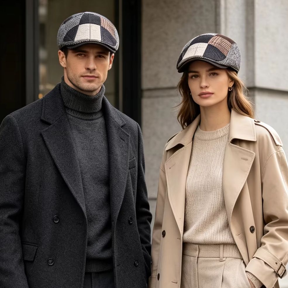 Newsboy Cap Ivy - High-end clássico masculino retalhos newsboy chapéu